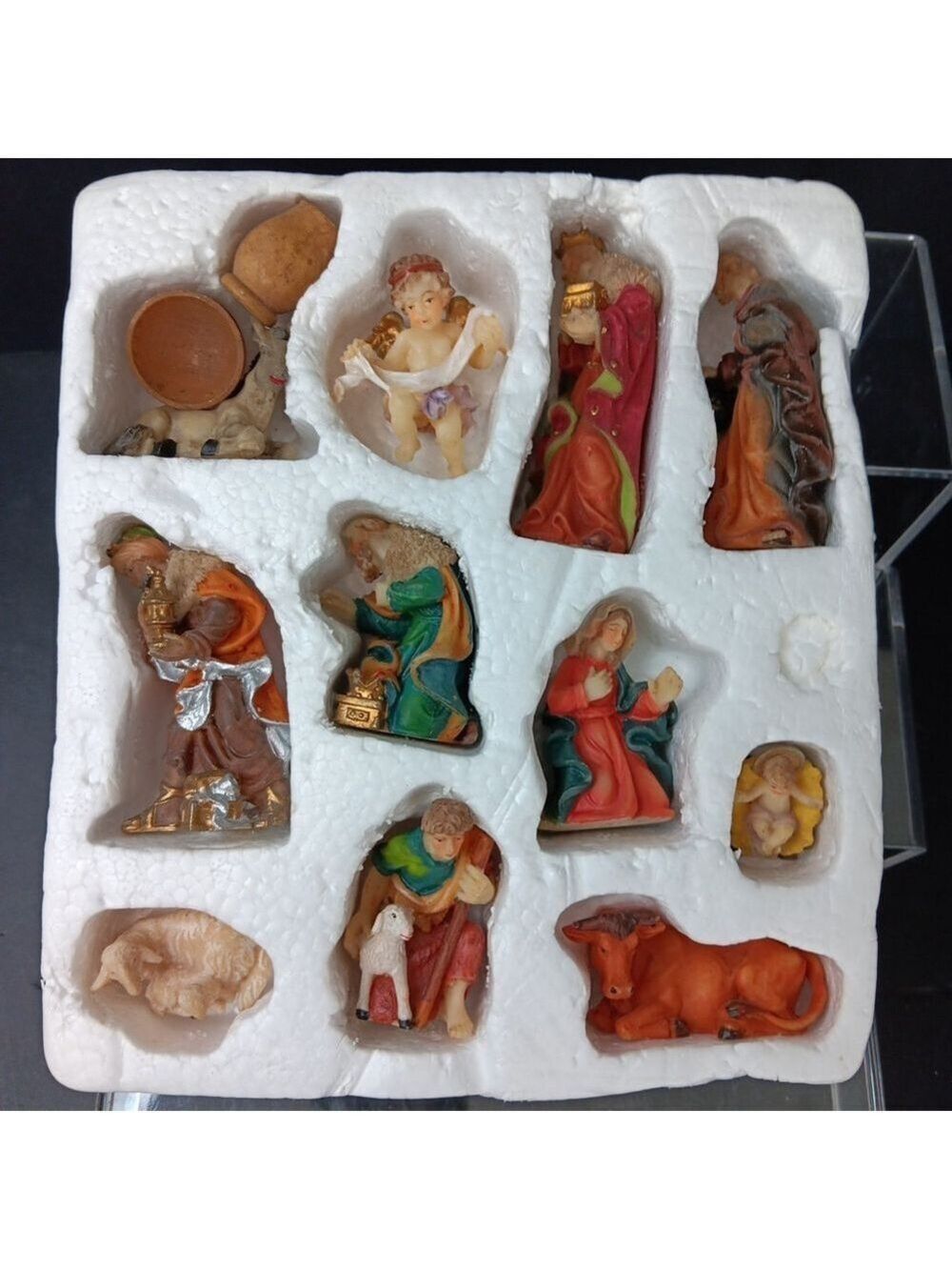 13pcs Nativity Set Resin And Wood Christmas Decor Xmas Jesus Christ Lord Church